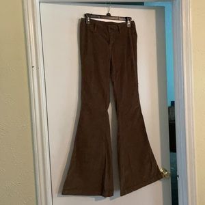 Free people Green corduroy bell bottoms